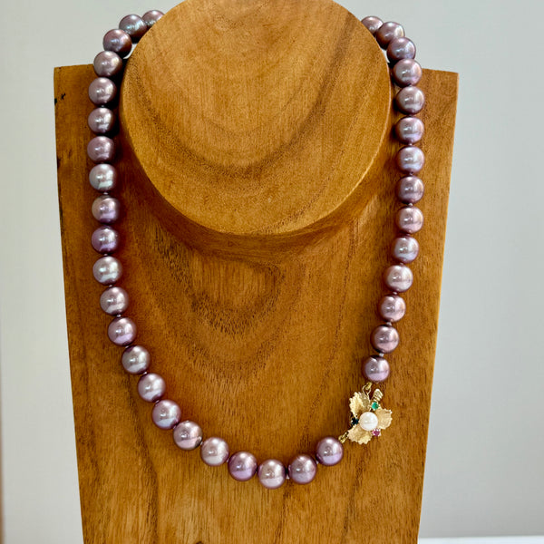 14KY Purple Toned Pink Edison Pearl Strand
