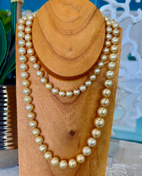 14K Golden Indonesian Pearl Opera Strand