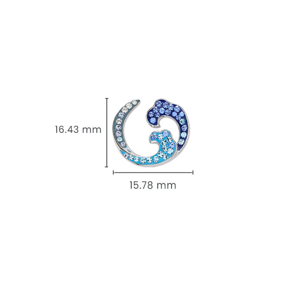 Sterling Silver Crystal Wave Earrings