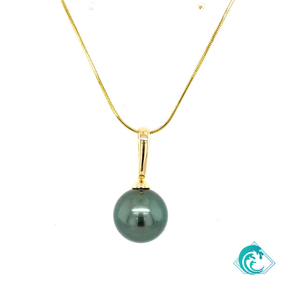 14KY Tahitian Pearl Alamea Enhancer Pendant