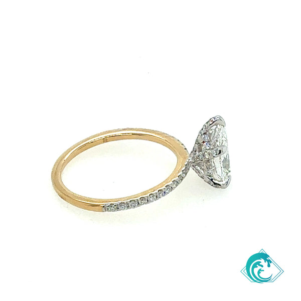14K Sustainable Pear Shape Diamond Engagement Ring