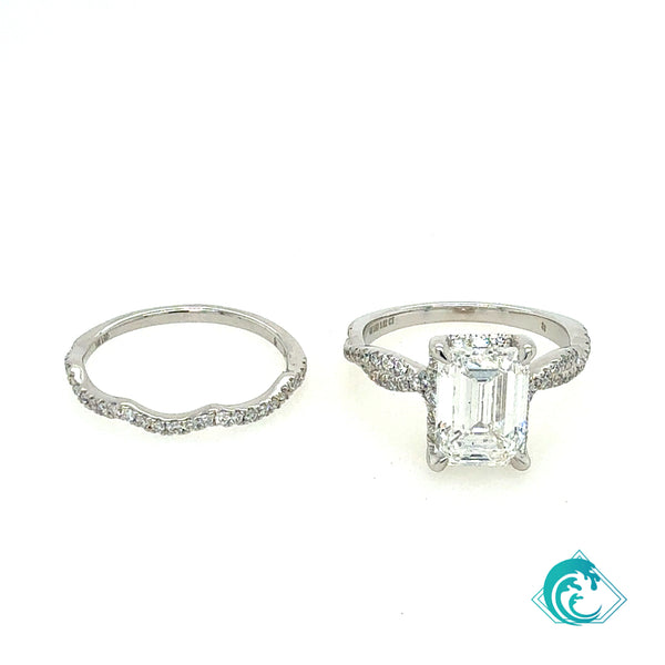 14KW Lab Diamond Twist Engagement Ring Set
