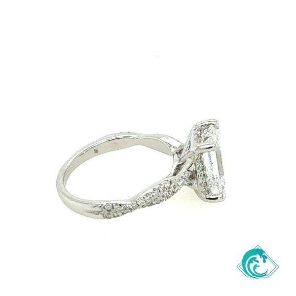 14KW Lab Diamond Twist Engagement Ring Set