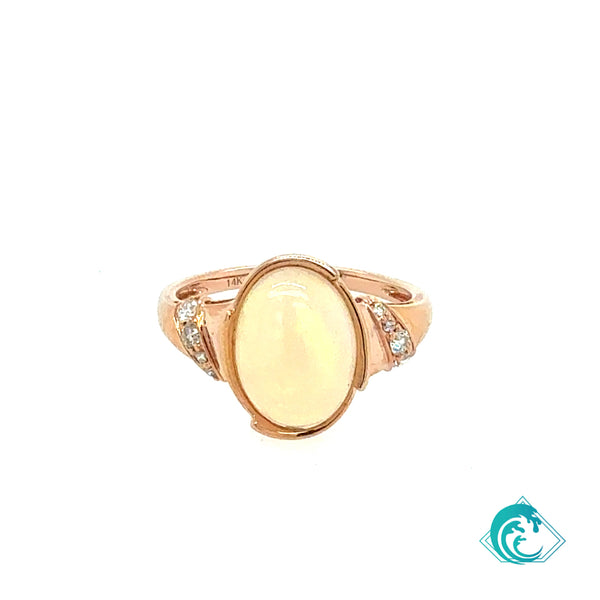 14KR Ethiopian Opal Rose RIng
