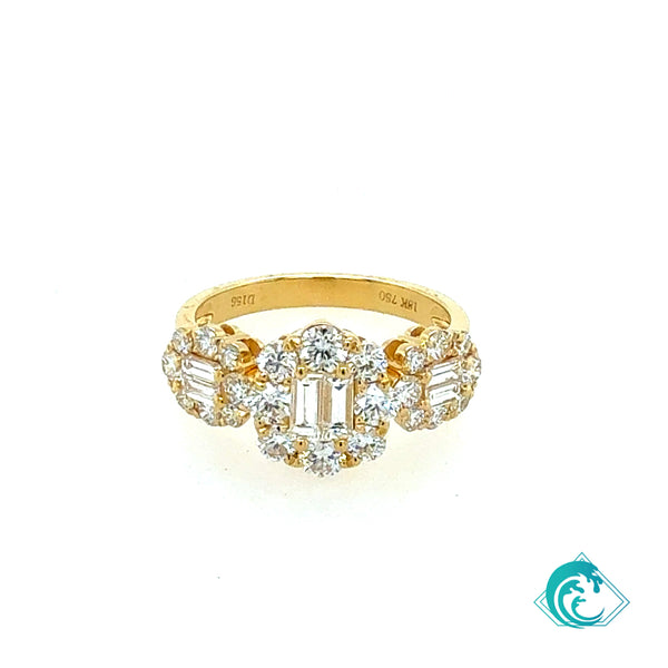 18KY Diamond Hulali Ring