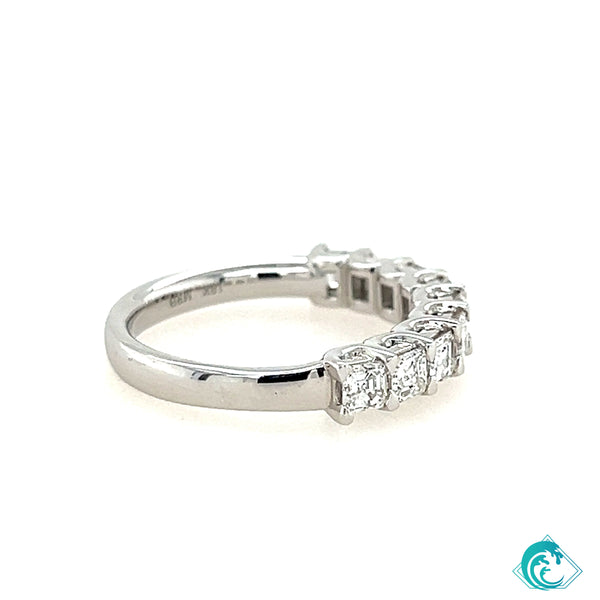 18KW Asscher Cut Diamond Band