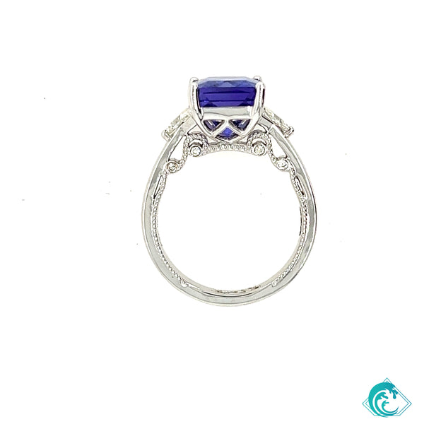 18KW Tanzanite Dahlia Ring