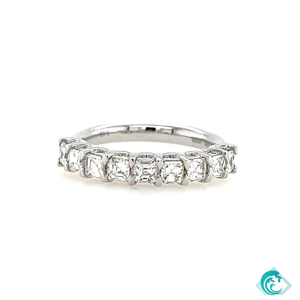 18KW Asscher Cut Diamond Band