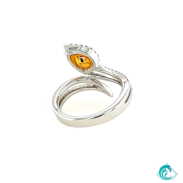 18KW Fancy Yellow Diamond Ring
