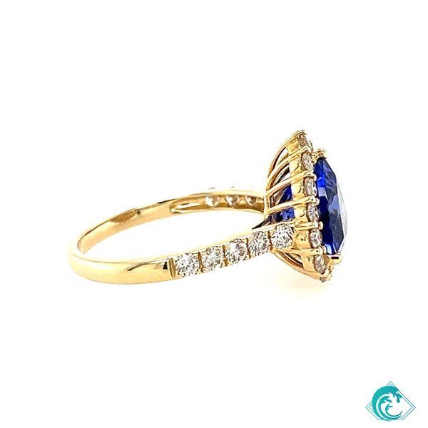 14KY Trillion Cut Tanzanite Ring