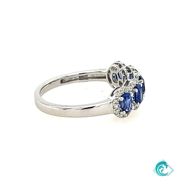 14KW Sapphire Oval Band