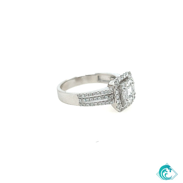 18KW Elegant Baguette Diamond Ring