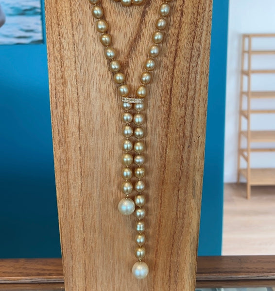 18K Golden Ali'i South Sea Pearl Strand