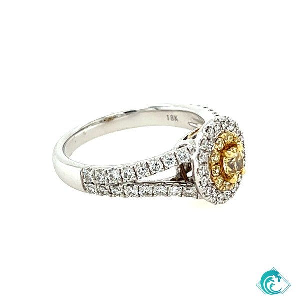 18KWY Yellow Diamond Ring