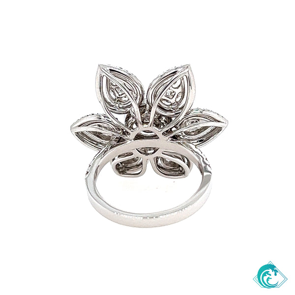 18K WG Hinahina Flower Diamond Ring