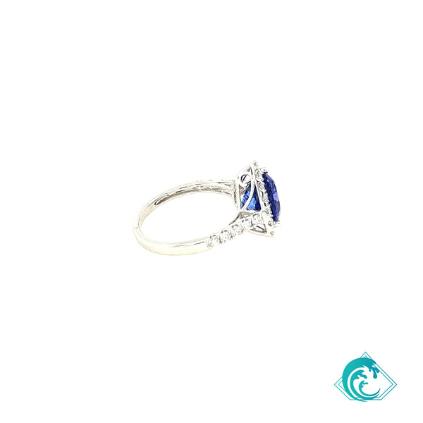 14K WG Triangle Tanzanite Ring