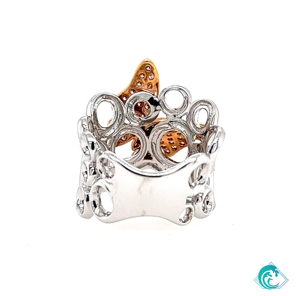 18K WG Pink Butterfly Diamond Ring