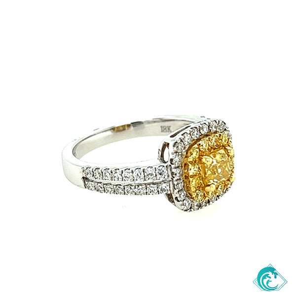 18KWY Yellow Diamond Ring
