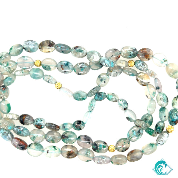18K Aquadite Infinity Long Necklace