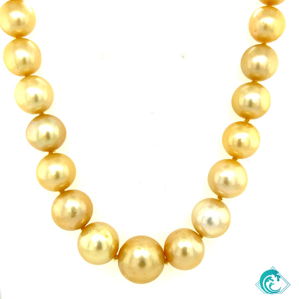14K Golden Indonesian Pearl Opera Strand
