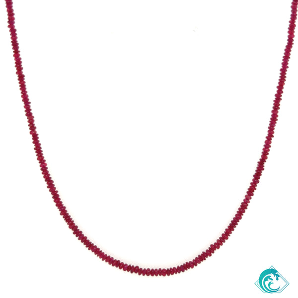 14K YG Ruby Petite Beaded Strand