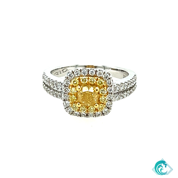 18KWY Yellow Diamond Ring
