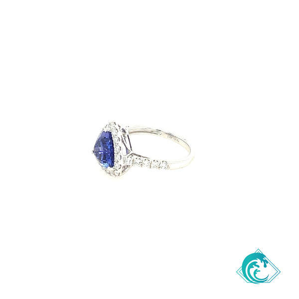 14K WG Triangle Tanzanite Ring