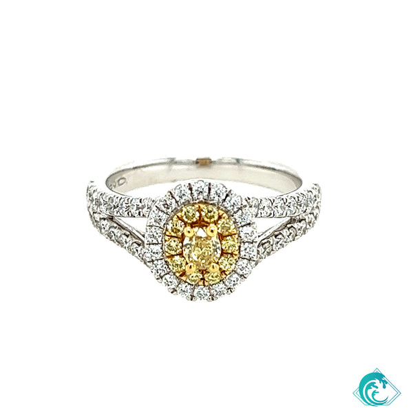 18KWY Yellow Diamond Ring