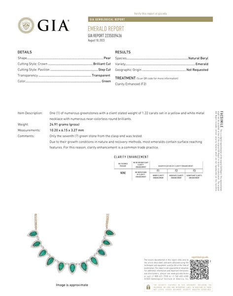 18K Two Tone Elegant Emerald GIA Aurelia Necklace