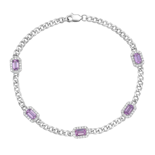 14KW Pink Sapphire Kalani Bracelet