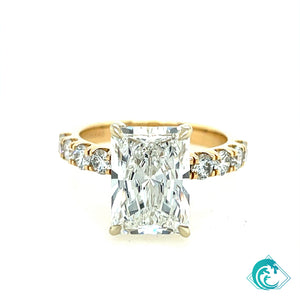 14K Sustainably Created 4ct Radiant Diamond Engagement Ring