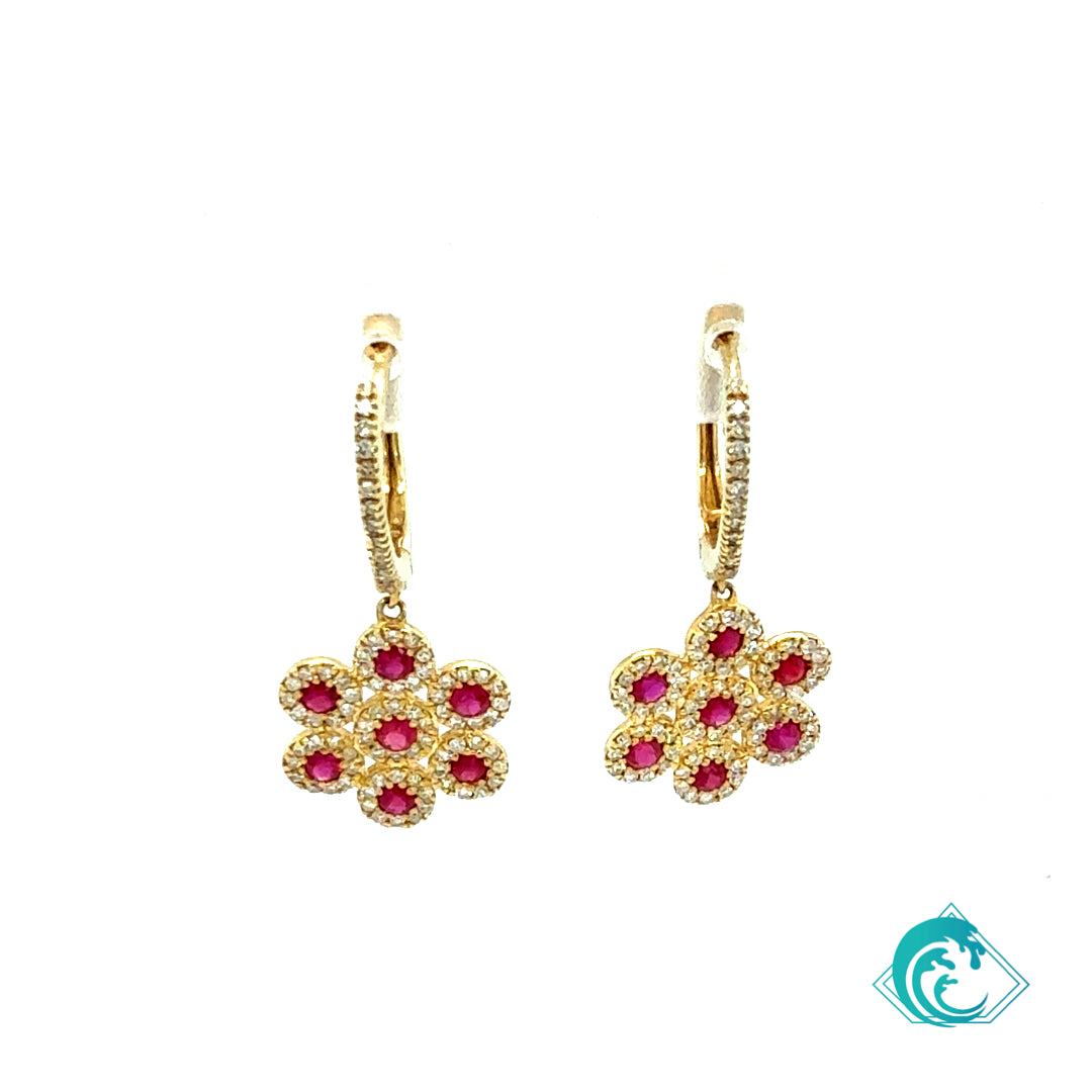 14KY Ruby Kealia Earrings