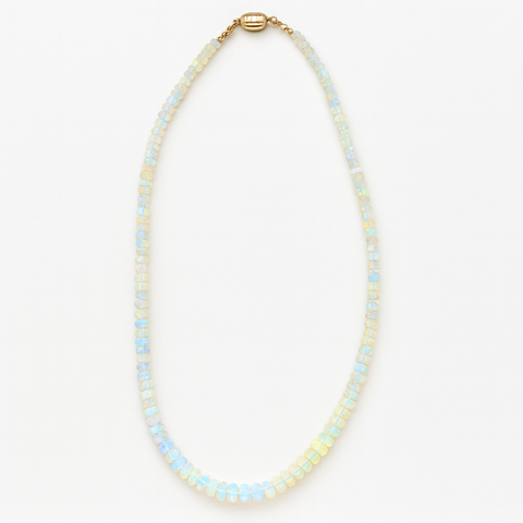 14KY Beaded Ethiopian Opal Necklace