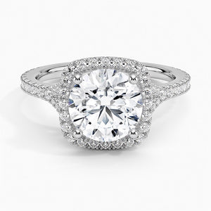Custom 2ct Round Lab Diamond Halo Engagement Ring Nicole