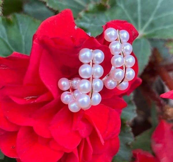 14KY Freshwater Pearl Double Row Earrings