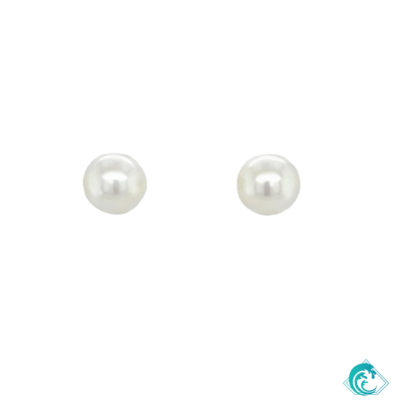 14KW White Freshwater Pearl Stud Earrings