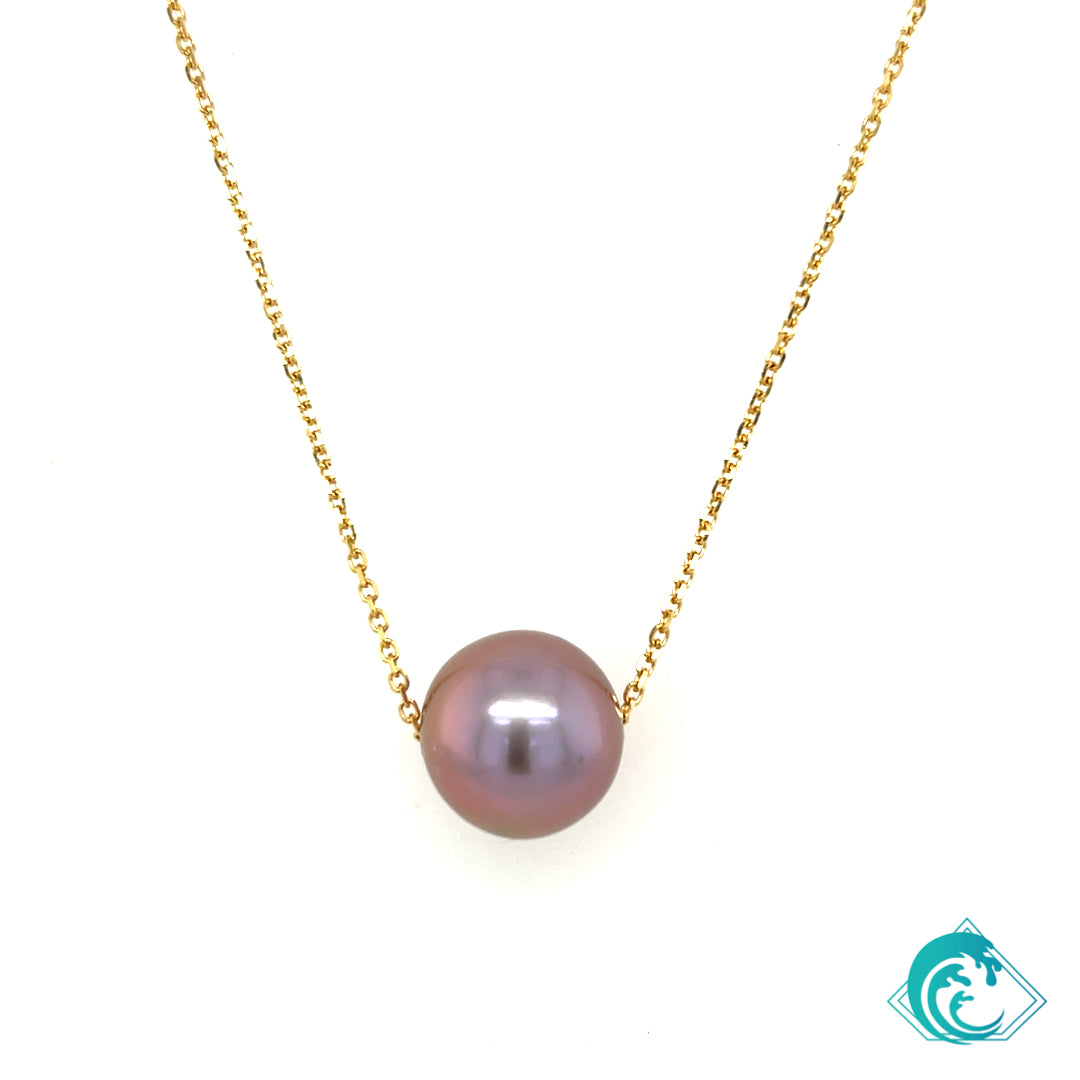 14KY Pink Edison Pearl Floater Necklace