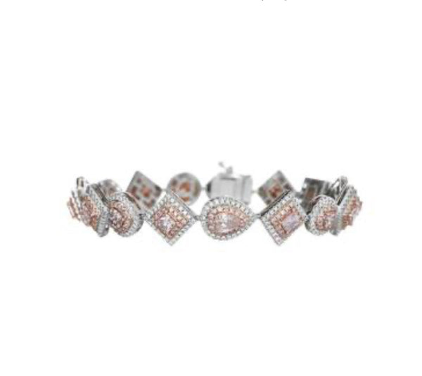 18KW Natural Pink Diamond Bracelet (GIA)