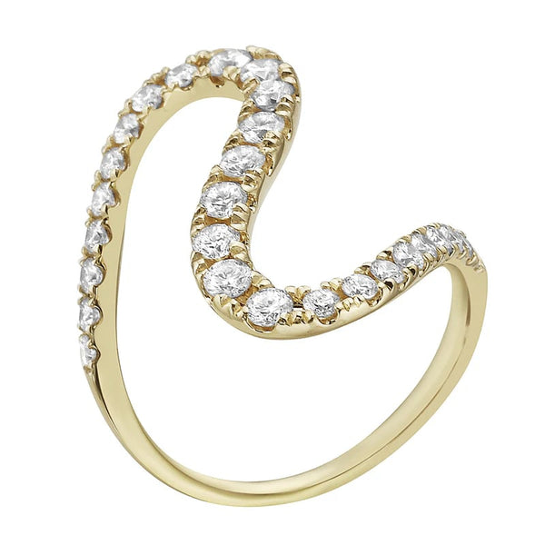 14KY Diamond Swirl Band