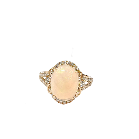 14KY Ethiopian Opal Diamond Anya Ring