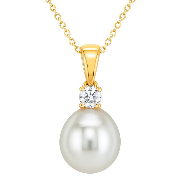 14KY Australian South Sea Pearl Luna Pendant