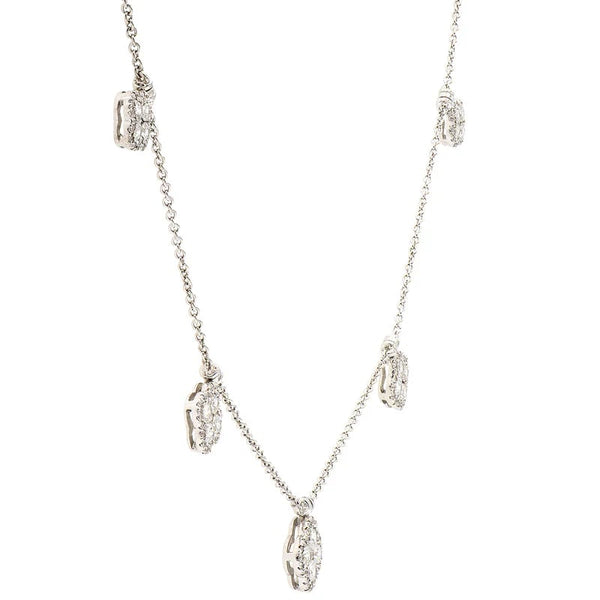 14KW Diamond Clover Fringe Necklace