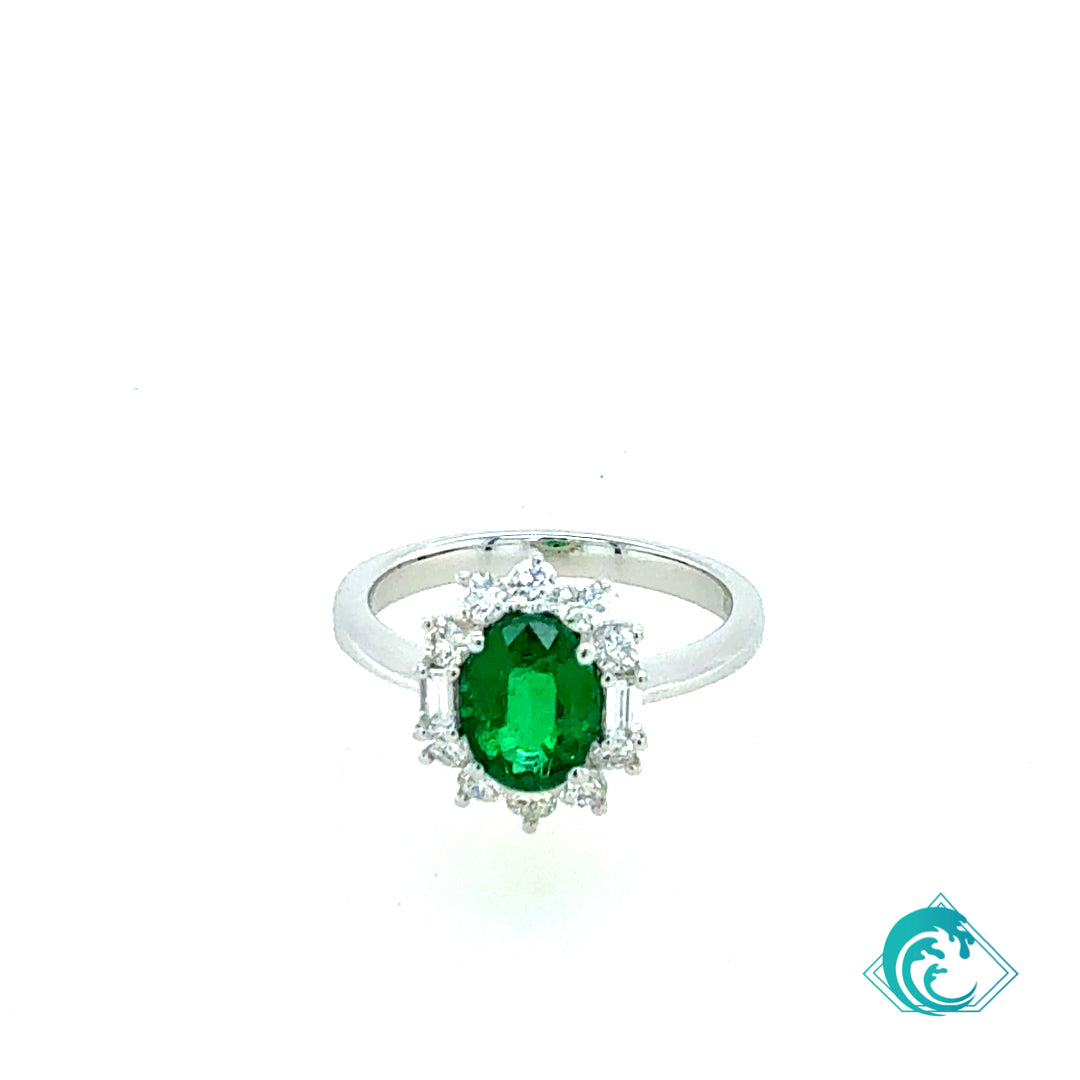 18KW Oval Emerald Kaila Ring