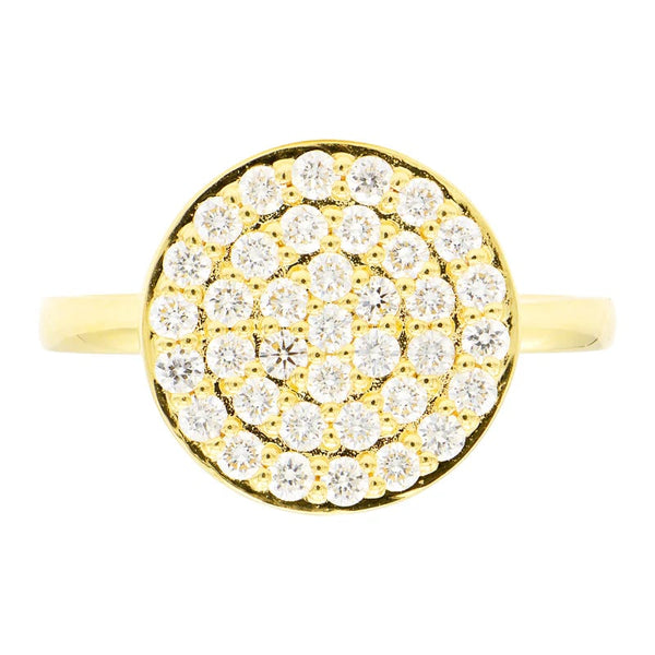 14KY Diamond Disk Ring