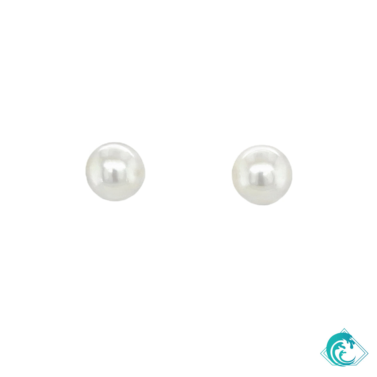 14KW White Australian South Sea Pearl Studs 10.5mm