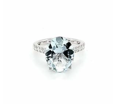 18KW Aquamarine Diamond Soren Ring