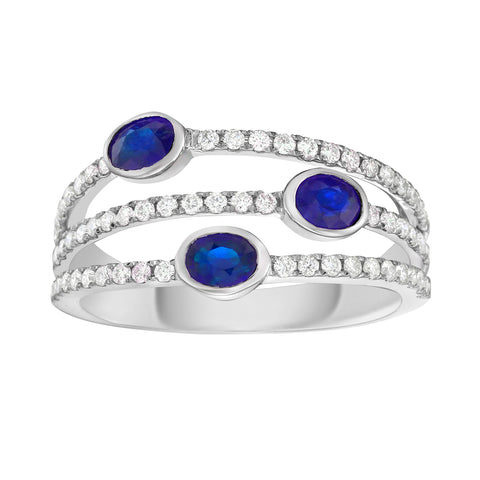 18KW Blue Sapphire Omao Ring