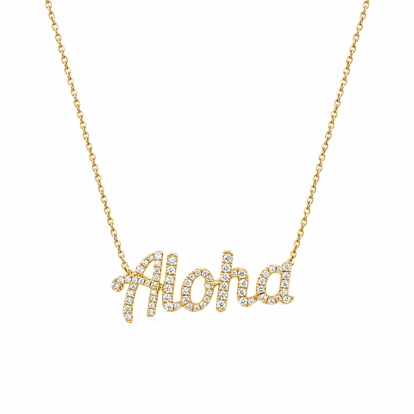 14KY Signature Diamond Aloha Necklace