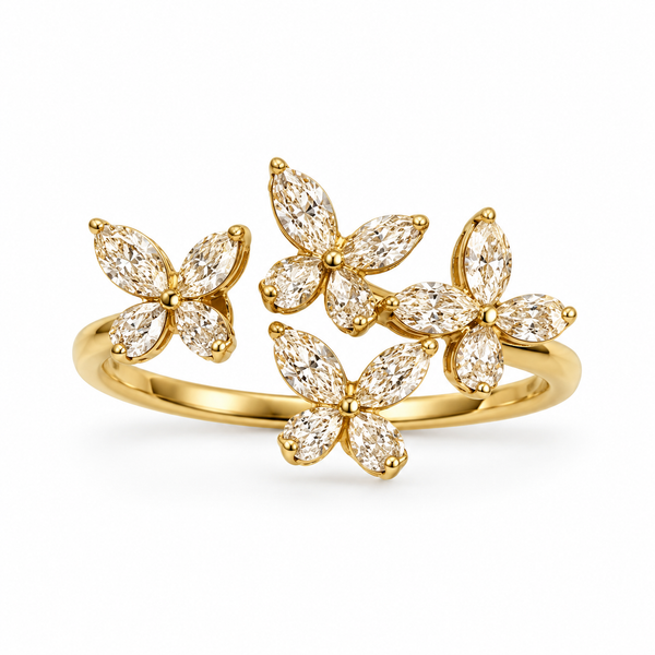 18KW Marquise Butterfly Diamond Ring