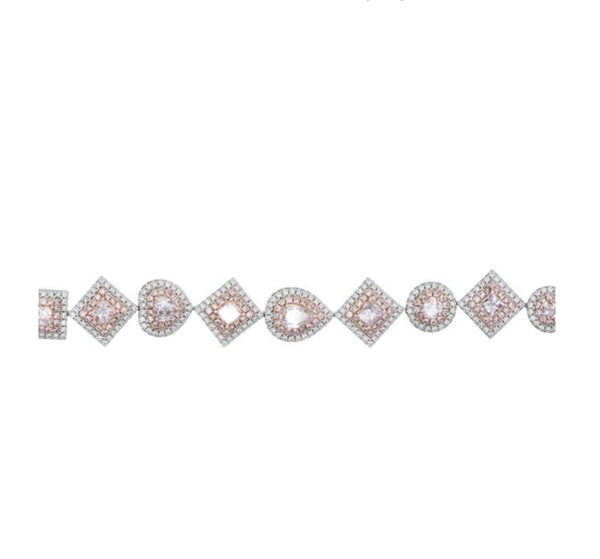 18KW Natural Pink Diamond Bracelet (GIA)
